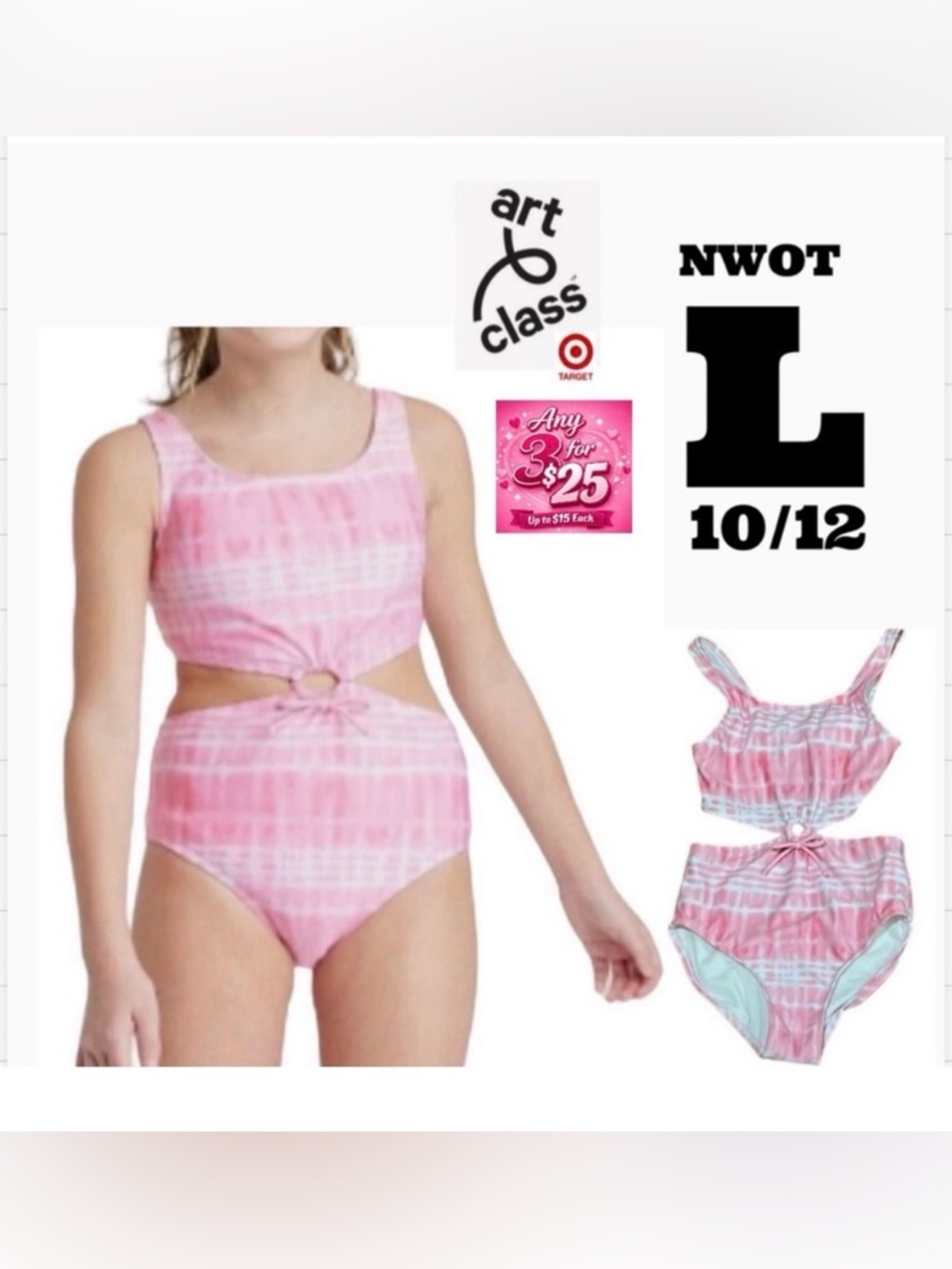 Art Class Cutout pink tye dye kids Large